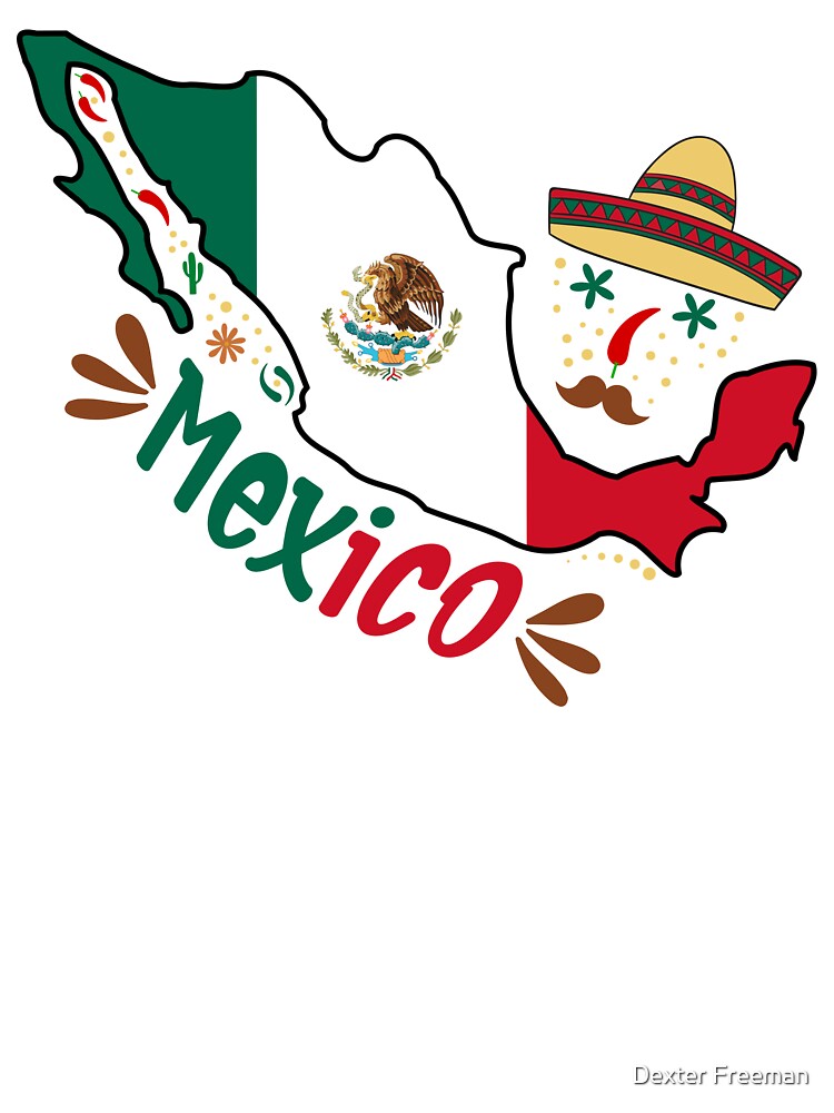 Mexico Flag inside a Map and a Sombrero for Flag Day of Mexico Sticker for  Sale by Dexter Freeman