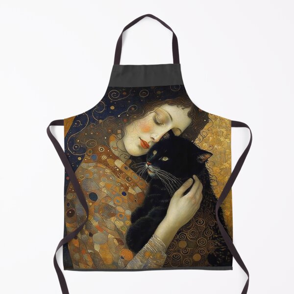 Item preview, Kiss Black Cat - The Kiss - Gustav Klimt remake - for cat lovers, for Klimt lovers designed and sold by EmeraldeaArt.