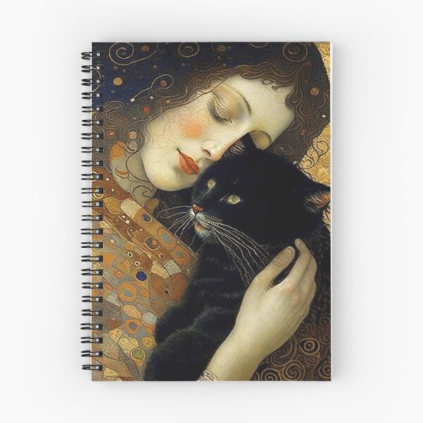 Item preview, Kiss Black Cat - The Kiss - Gustav Klimt remake - for cat lovers, for Klimt lovers designed and sold by EmeraldeaArt.