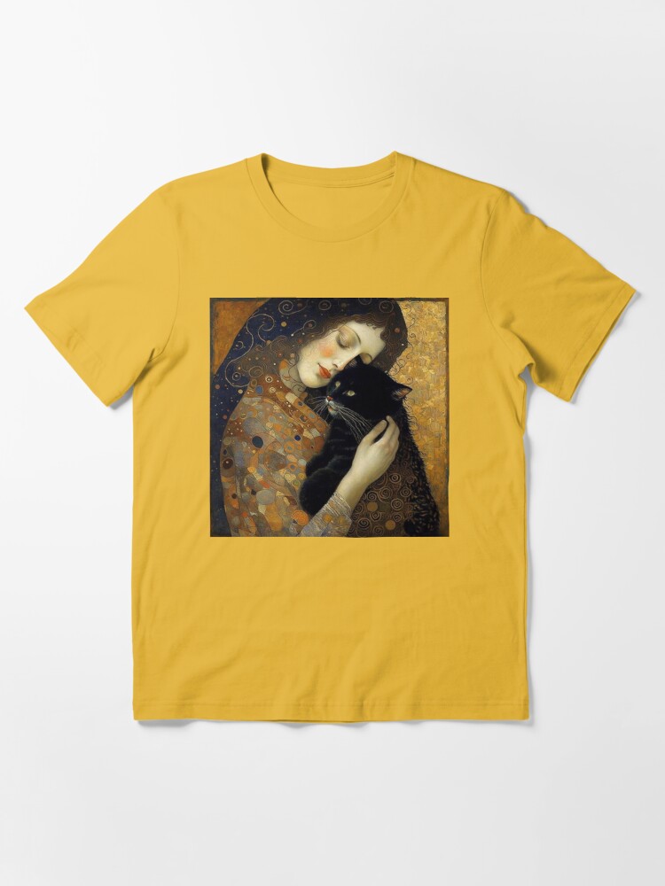 Kiss Black Cat - The Kiss - Gustav Klimt remake - for cat lovers, for Klimt  lovers | Essential T-Shirt