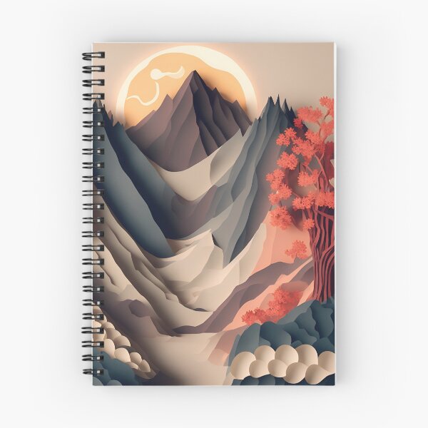 Item preview, A surreal Mountain Landscape in Paper art style designed and sold by FormFinder.