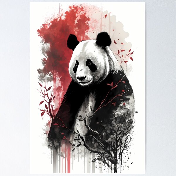 Panda Watercolor Mom and Baby Canvas Print / Canvas Art by Olga Shvartsur -  Fine Art America