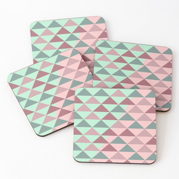 Item preview, Geometric pattern background mint and pink designed and sold by Apkdesigner.