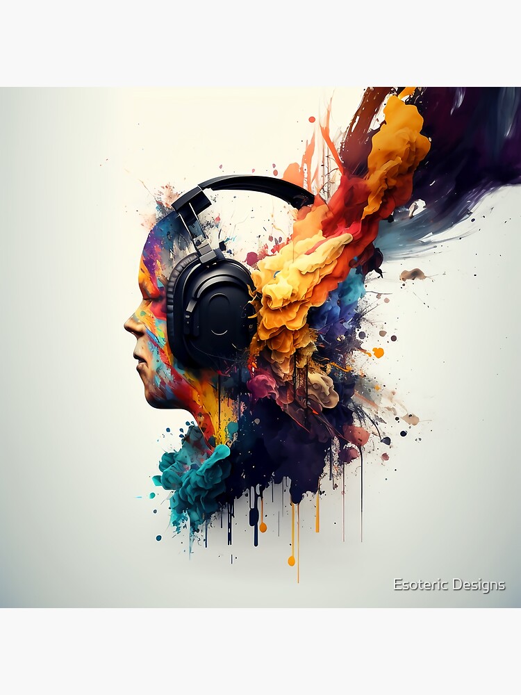 Abstract Music Headphones | Art Print