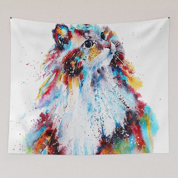 Item preview, Beautiful Colorful Water Colored Cat Drawing designed and sold by epicgarment.