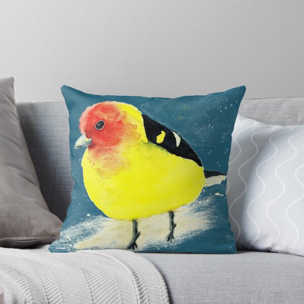 Item preview, Western tanager with turquoise background designed and sold by ShannenMorrigan.