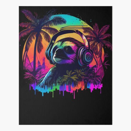 Pug Dog with Sunglasses Vaporwave Synthwave Retrowave Style Art Board  Print for Sale by SpookshowDesign