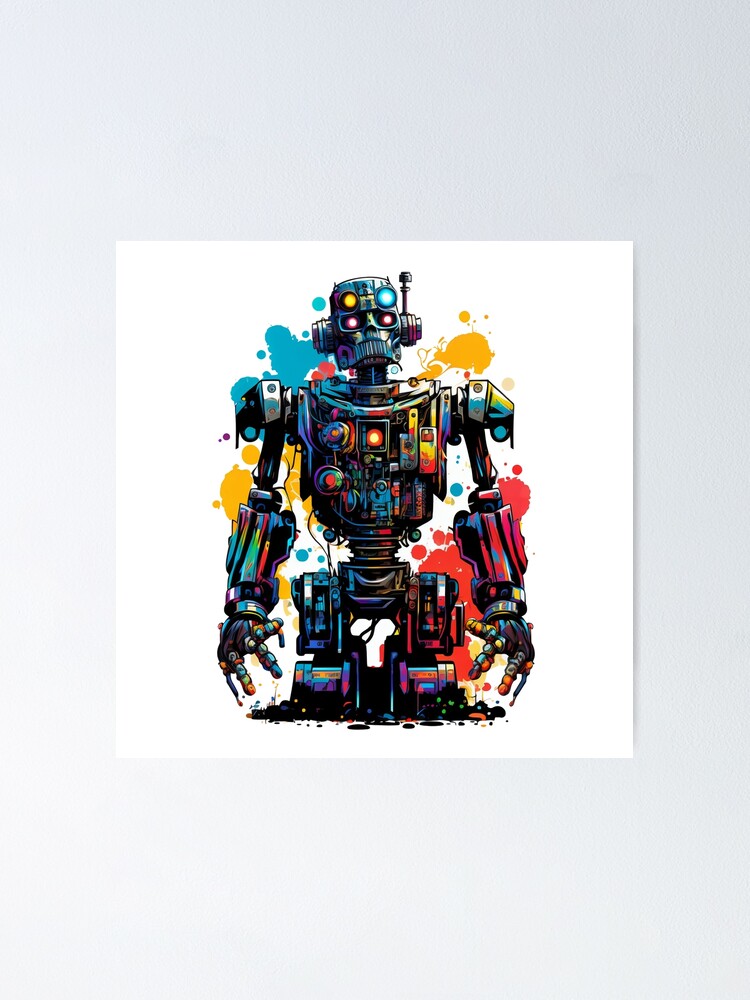 Vintage Robot Sticker for Sale by wottoart