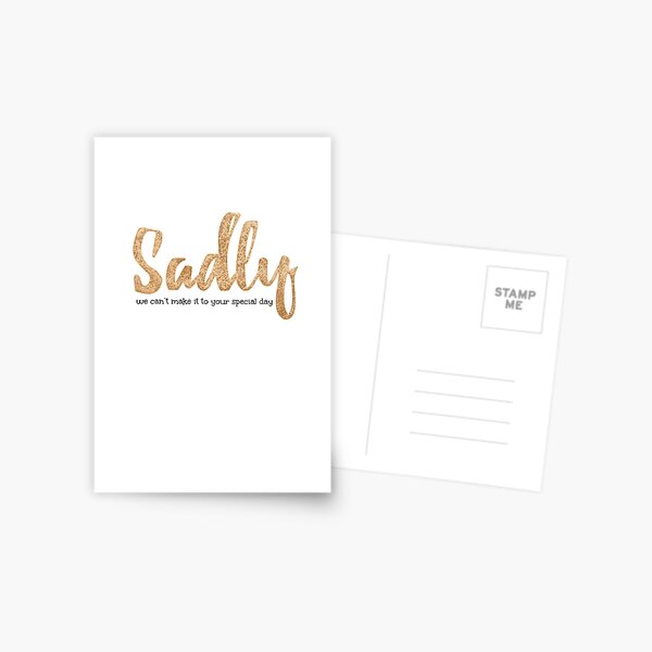 Item preview, Sadly, we can’t make it to your special day - Regret card designed and sold by Kirstie Brown Designs.