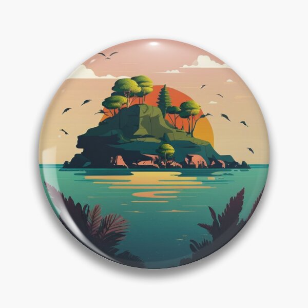 Item preview, Sunset over an island designed and sold by Art-Faux.