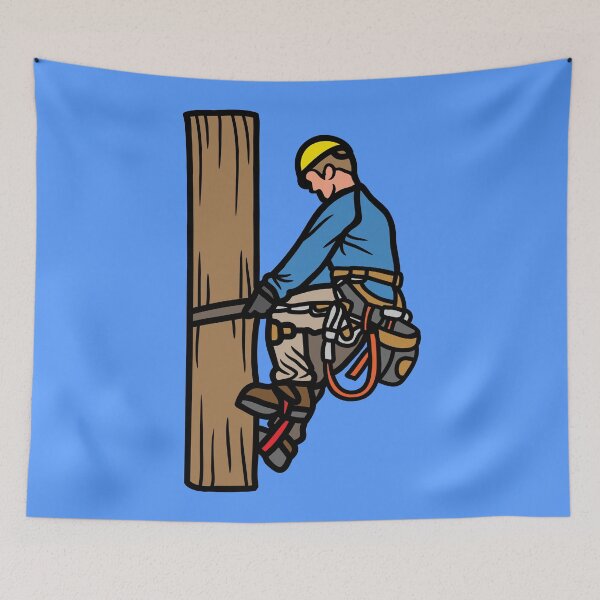 Item preview, Lineman on Pole | Electrician at Work| Electrical Engineering Art designed and sold by EngineersArt.