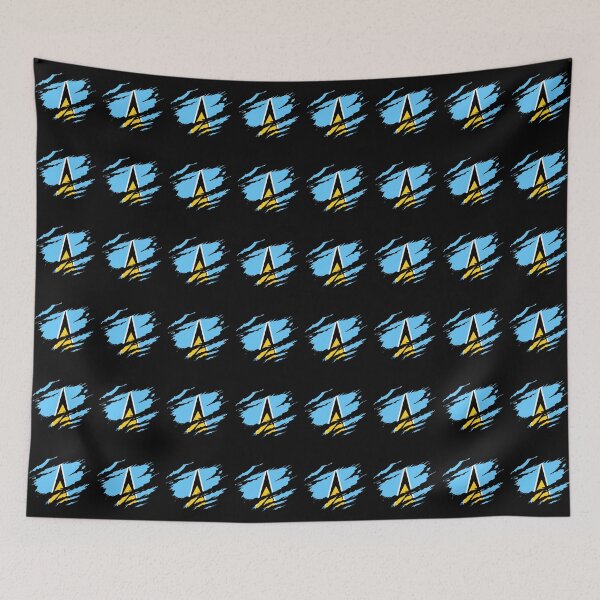Item preview, Saint Lucia flag torn style designed and sold by West indian touch.