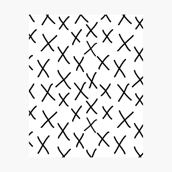"X cross, plus, black and white, handdrawn, graphic, bold, modern