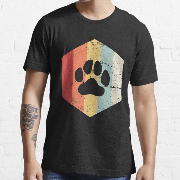 Retro Vintage pelzigen Pfotenabdruck Essential T-Shirt