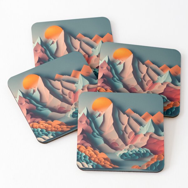 Item preview, Rugged Mountain Range in Paper art style designed and sold by FormFinder.