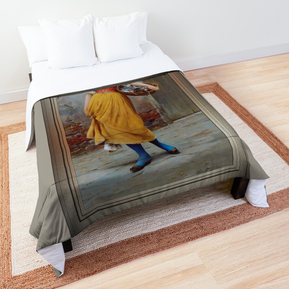 A Good Catch by Eugen von Blaas Remastered Xzendor7 Classical Art Old Masters Reproductions Comforter