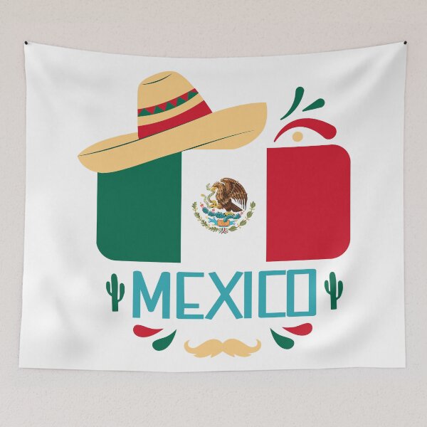 Item preview, Mexico Flag with a Sombrero for Flag Day of Mexico designed and sold by Dexter Freeman.