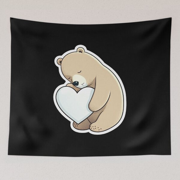 Item preview, Cute Teddy Bear Holding Heart Cute Animal Perfect Gift Valentines Day designed and sold by AnimalArtPhotos.