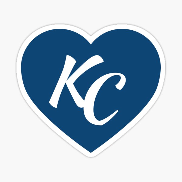 Royal Blue KC Heart, I love Kansas City Sticker for Sale by MB Design