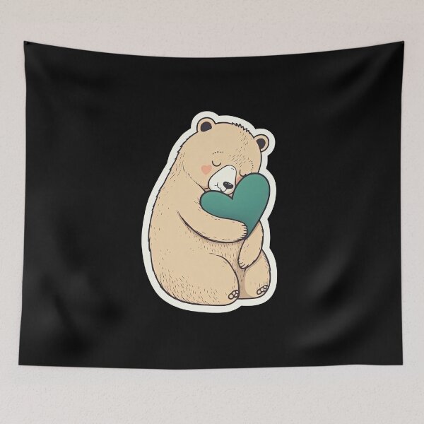 Item preview, Cute Teddy Bear Holding Heart Cute Animal Perfect Gift Valentines Day designed and sold by AnimalArtPhotos.