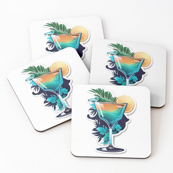 Item preview, Blue Lagoon Tropical Cocktail Sticker designed and sold by SneekedDesigns.