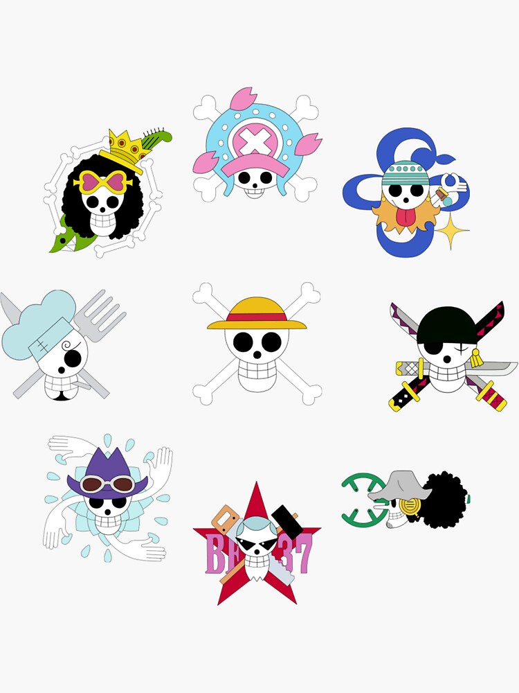 all the straw hats pirates flag Sticker for Sale by Anas