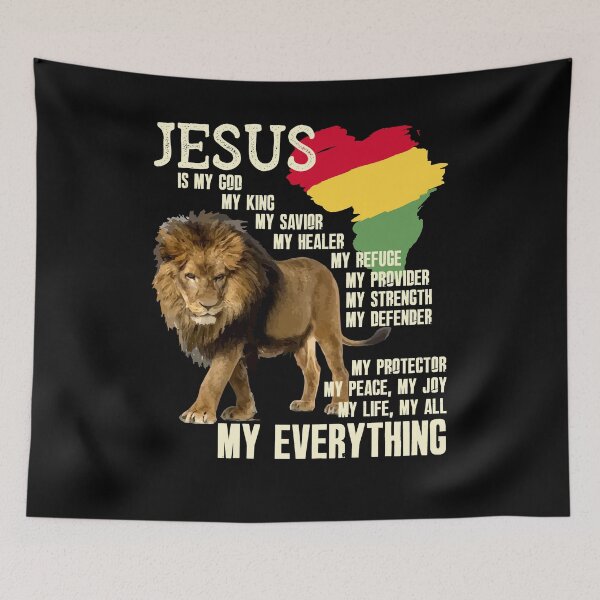 Item preview, Jesus Is My God My King Black History Month BLM Melanin Lion designed and sold by Dressed For  Duty.