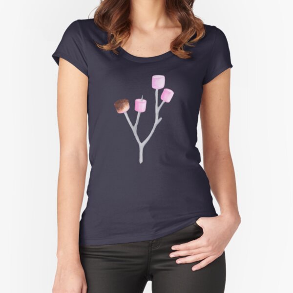 Toasted Marshmallows - Navy Fitted Scoop T-Shirt