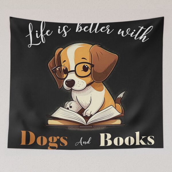 Item preview, Life is better with dogs and books designed and sold by Sarvgya Verma.
