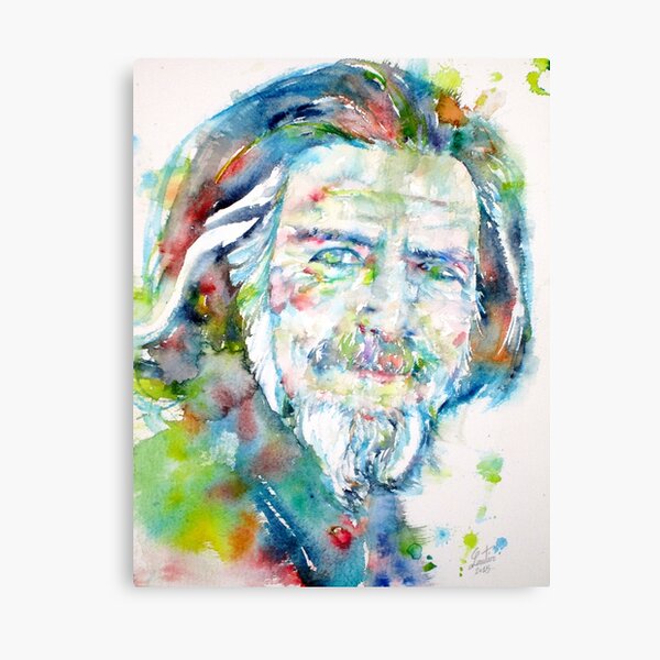 ALAN WATTS - retrato de acuarela Lienzo