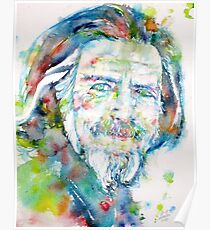 ALAN WATTS - watercolor portrait Poster