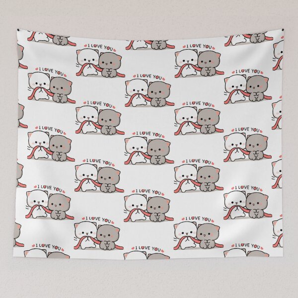 Item preview, Cat peach and goma  I love you   designed and sold by stefaniehecker1.
