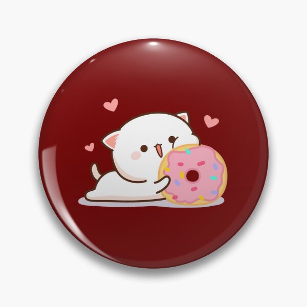 Item preview, Mochi Mochi Peach Cat - Peach In Love with a Donut   designed and sold by stefaniehecker1.