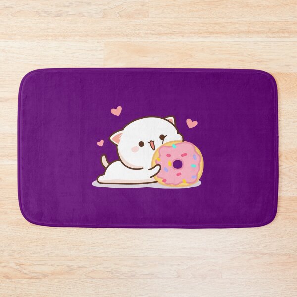 Item preview, Mochi Mochi Peach Cat - Peach In Love with a Donut   designed and sold by stefaniehecker1.