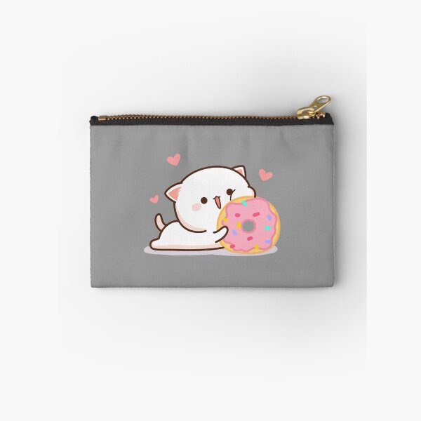Item preview, Mochi Mochi Peach Cat - Peach In Love with a Donut   designed and sold by stefaniehecker1.