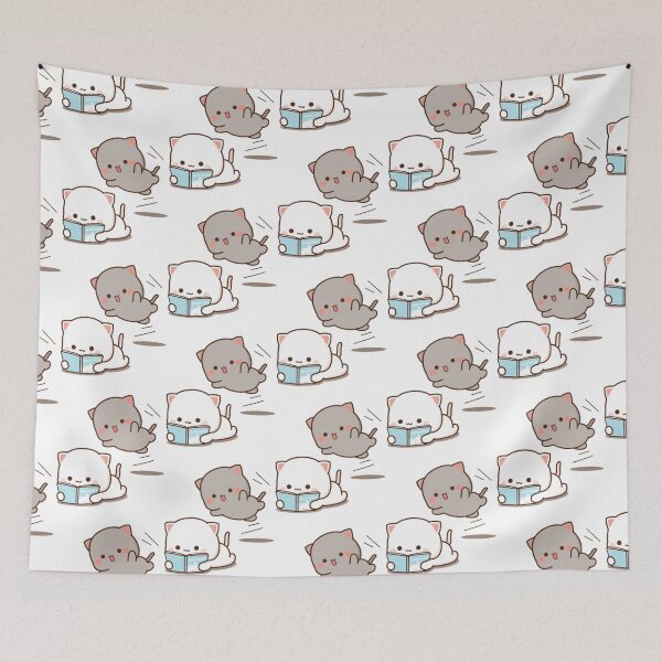 Item preview, mochi mochi peach cat reading Premium 1 designed and sold by stefaniehecker1.