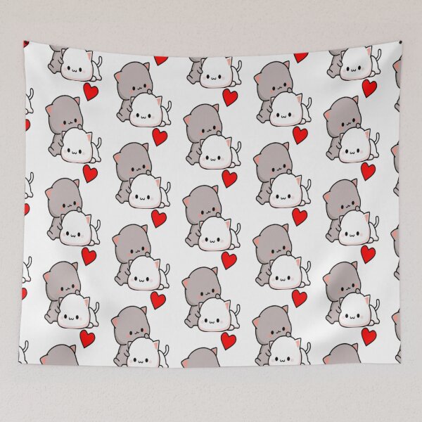 Item preview, Mochi Peach Cat Goma Love Is Kind Love Hugs Kisses Valentine Pullover   designed and sold by stefaniehecker1.
