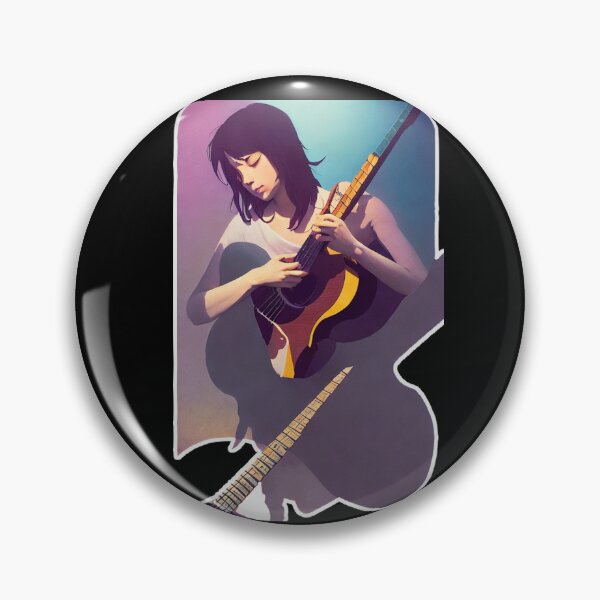 Artikelvorschau, Mädchen mit Gitarren in lila Schatten entworfen und verkauft von BrightC.