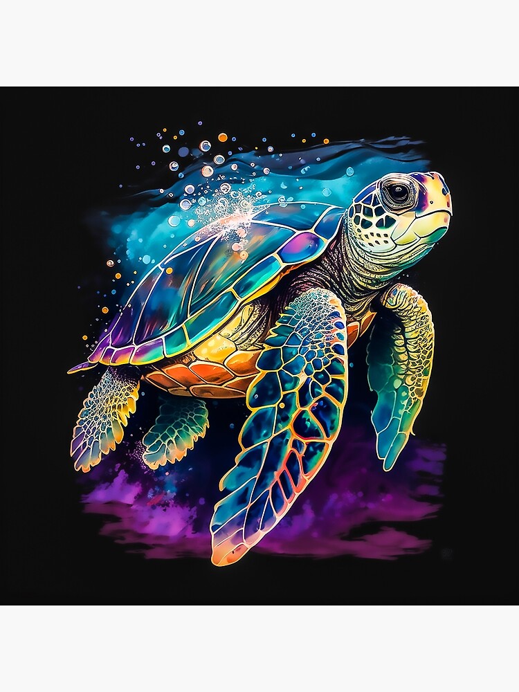 Sea Life - Colorful Turtle Art Board Print for Sale by Michelle