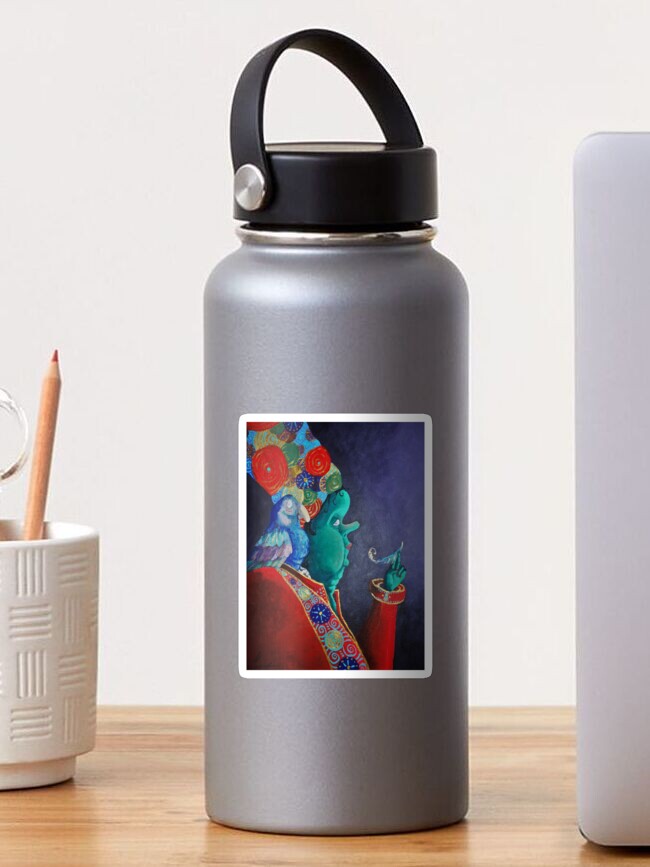 Aperçu 1 sur 3. Sticker avec l'œuvre Plume rouge créée et vendue par Modelaine.