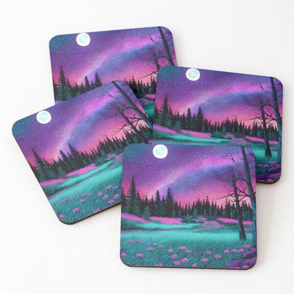 Item preview, Full moon at the flowers field in the forrest designed and sold by ElLocoMus.