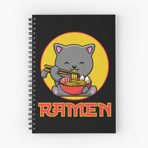 Item preview, Cat Eating Ramen designed and sold by RockBeeDesigns.
