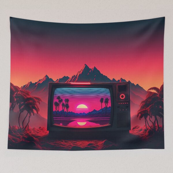 Item preview, Synthwave Screen: Watching the Neon World designed and sold by Mullet Monkey.