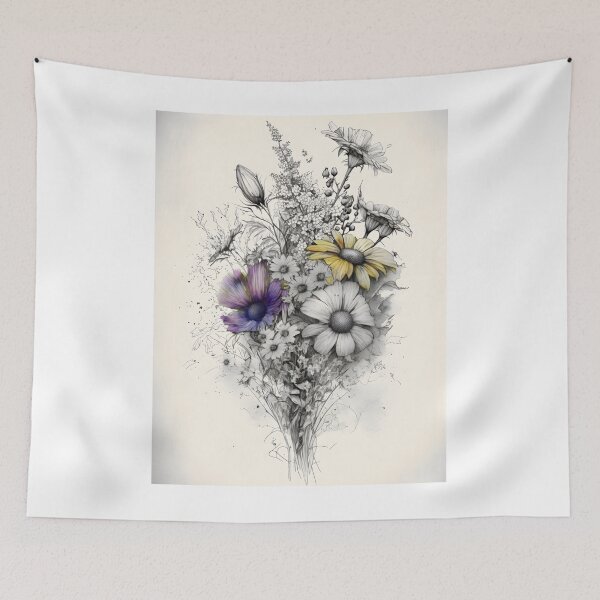 Item preview, Wildflower Bouquet Botanical Print designed and sold by TwoRabbits.
