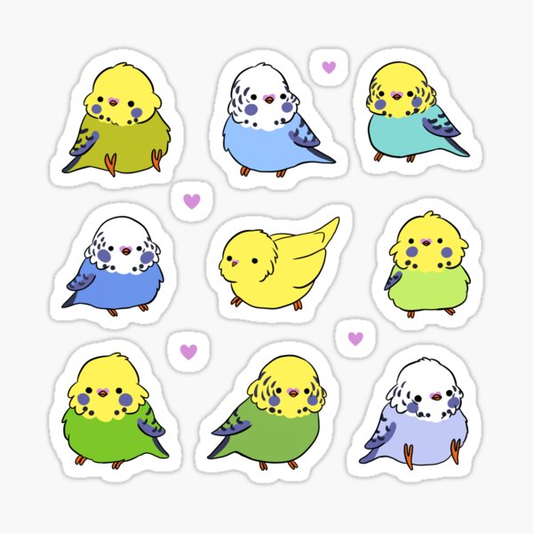 Item preview, Budgie bird cute pack  designed and sold by Yarafantasyart.