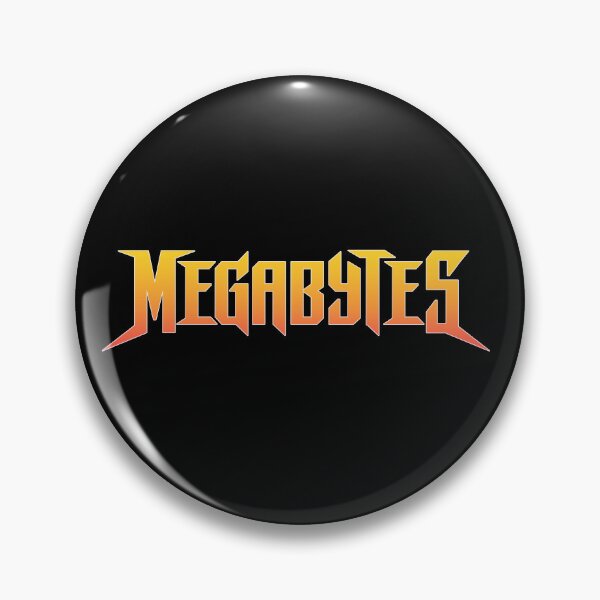 Item preview, "MEGABYTES" Retro Metal Technology Typography Design designed and sold by hitechmom.