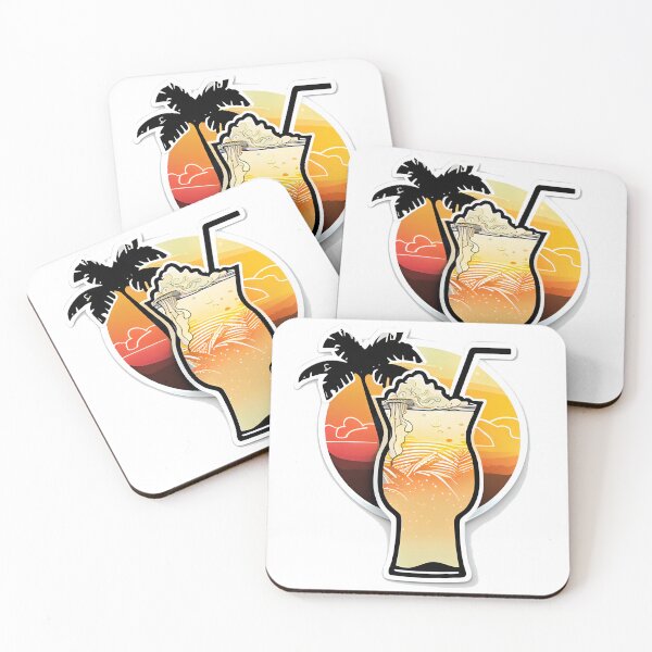 Item preview, Piña Colada Cocktail Sunset Sticker designed and sold by SneekedDesigns.