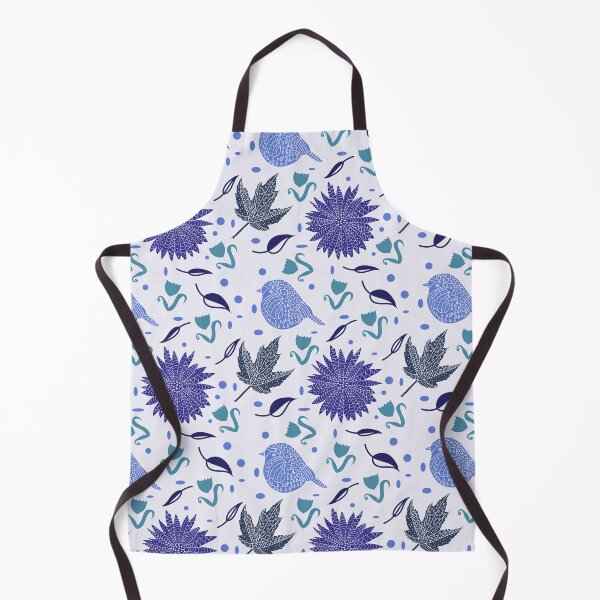 Artikelvorschau, Volkskunst Stle Birds & Leaves Pattern in Blau entworfen und verkauft von BirdsNatureArt.