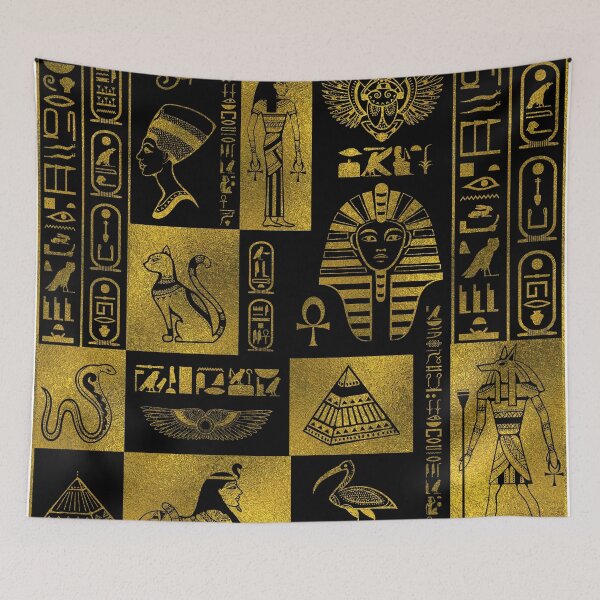 Item preview, Egyptian  Gold hieroglyphs and symbols collage designed and sold by k9printart.