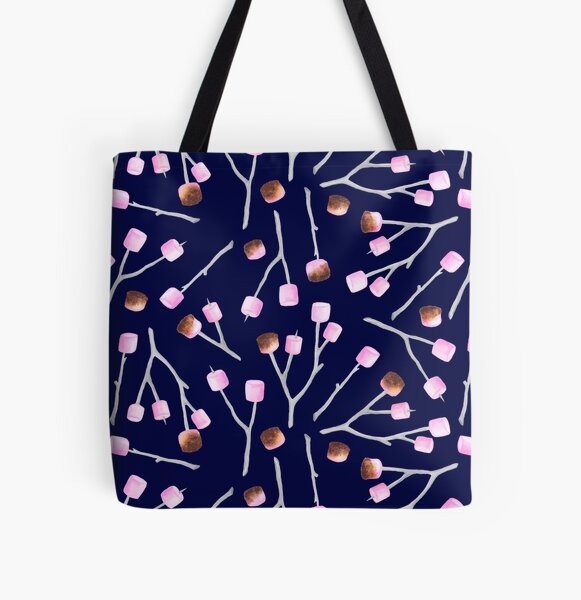 Toasted Marshmallows - Navy All Over Print Tote Bag